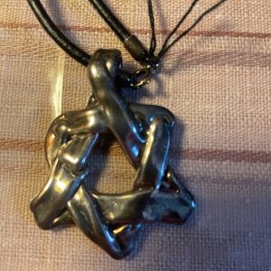 NWT Stainless Steel Star of David Pendant WITH NECKLACE